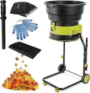 Electric Leaf Mulcher Garden Shredder,2500W Garden Compost Leaf Crusher with Wheels & Storage Bag, 8000rpm Chippers with 54cm Funnel Diameter for Yard Cleanup, Composting 35m-Power-Cord