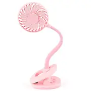 Clip on Mini Fan Portable USB Rechargeable Desk Fan Cooling Fan-Pink