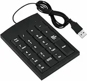 USB Numeric Keypads Portable Slim Mini Number Pad Keyboard for Laptop Desktop Computer PC, 10 Key USB keypad Black