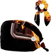 [YTYVAGT] Scrub Caps Women,Scrub Hats Suitable for Women,Basketball Flame Sport