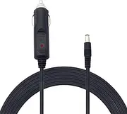 12V 24 V DC 5.5mm x 2.1mm Car Cigarette Lighter Extension Power Supply Adapter Cable with LED for Car Truck Bus Van(10FT)