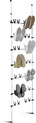 Telescopic Atlas Free Rack, Organizer, Storage, Shelf, Shoe Stand, White, Dimens