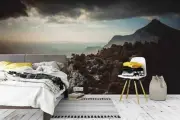 3D Cloudy Stone Mountain Self-adhesive Removable Wallpaper Murals Wall