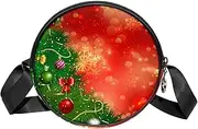 [FVQL] Round Crossbody Bag Purse Messenger Bag Shoulder Bag, Christmas Pattern