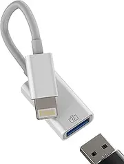 Lightning Male to USB Female Adapter for iPhone 14 13 12 Pro Max for iPad Card Reader Camera Files USB Flash Drive OTG 3.0 Connector for Apple MFI Certified Smartphone External Keyboard