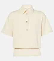 [Christopher Esber] Christopher Esber Straccio linen and silk-blend polo shirt AU 10 white