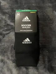 ADIDAS METRO SOCCER SOCKS BLACK ARCH ANKLE COMPRESSION MENS SIZE MEDIUM