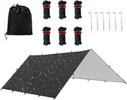 Camping Tarp Waterproof,Portable Shelter Cover - Weatherproof Lightweight Tent Tarp for Backpacking, Survival, Picnic, Climbing, Travel