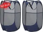 2PCS Laundry Baskets Foldable Pop up Mesh Washing Basket Laundry Basket Bag Larg