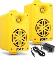Pyle 3.5" Bluetooth Indoor Outdoor Speakers 8 Ohms 100W 2-Way Waterproof Yellow
