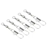 Fishing Barrel Swivel with Interlock Snap, 50Pcs 15lb Carbon Steel, Silver
