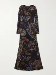 [Etro] Etro - Open-back Printed Jersey Maxi Dress - Black - IT42 IT 42 Black