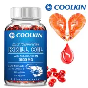 Antarctic Krill Oil 3000mg -Heart and Brain Health - Omega-3 EPA,DHA,Astaxanthin