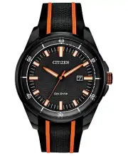 Citizen Drive From Eco-Drive Men's Black Silicone Strap Watch 45mm Watches