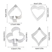 4 Pcs Stainless Steel Cookie Cutter Set Poker Pastry Cake Biscuit Cutting Molds