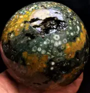 1304g!!! WOW! NATURAL OCEAN JASPER QUARTZ Geode CRYSTAL sphere BALL HEALING #141