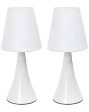 Lalia Home Valencia Colors 2pk Mini Touch Table Lamp Set With Fabric Shades