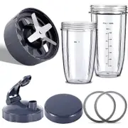 Replacement Components for NutriBullet 600W/900W/PRO Blenders - Extractor Blade and 32oz/24oz Large Jars Photo Color