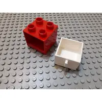 在飛比找蝦皮購物優惠-【點點小豆】lego 樂高積木 DUPLO 得寶 2x2 紅