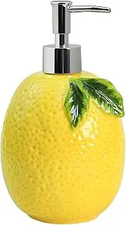 Bicuzat Large Capacity Ceramic Lemon Shaped Soap Dispenser with Plastic Pump, Liquid Body Lotion Soap Bottle, Hand Soap Dispenser for Bathroom Kitchen Countertop