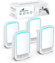 Air Purifier (4 Pack) Negative Air Ionizer for Home Use,Filterless Mobile Air Io
