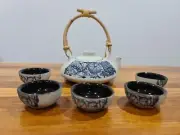Tenmoku Pottery Teapot/Cup Set