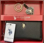 U.S. Polo Assn. Women’s Zippy Wallet & Heart Keychain
