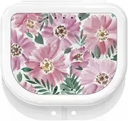 [HOUSYLOVE] Retainer Cases Cute, Retainer Holder Case, 1 Pack, Aligner Case with Certainly Colorful Cute Patterns, Night Guard Case with Floral Patterns (White)