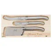 Laguiole Jean Neron 3pc. Cheese Knife, Pate Knife and Cleaver Set - Stainless Steel