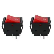2PCS 30A 250V KCD2 KCD4 Rocker Switch DPST 4 Pin Red 120V Rocker Toggle Switc...
