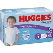 Huggies Ultra Dry Nappy Pants Boys Size 5 (12-17kg) 26 pack