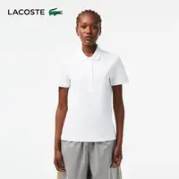 在飛比找momo購物網優惠-【LACOSTE】女裝-緊身彈性棉短袖Polo衫(白色)