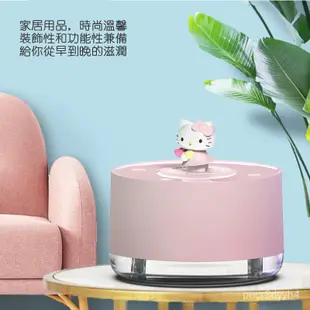 HelloKitty音樂加濕器氛圍小夜燈香薰機旋轉八音盒萌寵夜燈加濕器7小時智能斷電 細膩大霧 薰香機 噴霧機水氧機 i