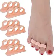 6 Pieces Hammer Toe Cushion - Hammer Toe Gel Pads Corrector & Straightener for Curled, Curved, Claw & Mallet Toe Relief - Right & Left Gel Support Crest Cushion (3 Hole Beige)