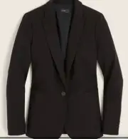 J.Crew $198 Parke Blazer Bi-Stretch Cotton Black Size 00 H5513
