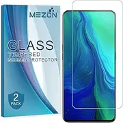 MEZON [2 Pack] Crystal Clear Premium 9H HD Tempered Glass Screen Protector for OPPO Reno2 Z – Case Friendly, Shock Absorption (OPPO Reno2 Z, 9H HD)