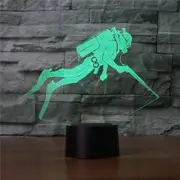 Diving Black Base Creative 3D LED Decorative Night Light, 16 Color Remote Control Version