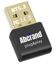 USB Bluetooth 5.3 Adapter for PC, Bluetooth 5.3 EDR Dongle Transmitter for Co...