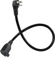 90Degree Flat Plug Short Extension Cord 1.5FT Black Flat Wall Head 3Prong 2Pack
