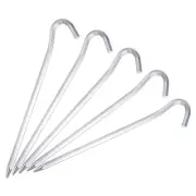 10Pcs Camping Tent Stakes Aluminum Hexagon with Hook 18cm/7 Inch Silver Tone