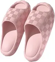 [Caissip] Slippers for Women Cute Anti-Slip EVA Beach Pool Shower Slippers Shoes Checkered Indoor Sandal Slides Cloud Sandals 2025