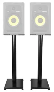 Pair Rockville 29" Black Steel Speaker Stands For KRK ROKIT 6 G3 Monitors