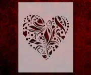 Heart Pattern Stencil Template Reusable 8.5 x 11 Inches for Painting