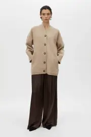 Rohan Boiled Merino Knit Cardigan in Oatmeal Melange - CAMILLA AND MARC® C&M