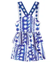 [Fabula] Fábula Printed peplum cotton romper Y 8 blue