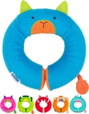Trunki Kid's Travel Neck Pillow & Chin Rest | Support Sleepy Heads Blue