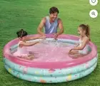 Pink 3-Ring Inflatable Kiddie Swimming Pool, Round, Age 2 & up, Unisex
