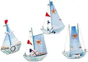 Abaodam Wooden Sailboat Ornament 15cm Mediterranean Home Decor Craft Model Random Style