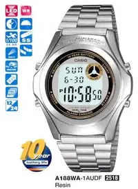在飛比找Yahoo奇摩拍賣-7-11運費0元優惠優惠-全新CASIO手錶(美運公司)A188WA-1A【10年電池