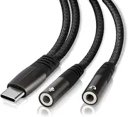 USB C Microphone Adapter, USB C to 3.5mm Combo 3.5mm Audio & Mic Jack Splitter Compatible with Mac, Laptop, Tablets, Pixel 5 4 4XL 3 3XL 2 2XL, Galaxy Note 10/10+/S20/20+/20 Ultra/S21/S21+/S21 Ultra